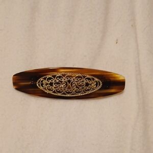 Brown and Gold Hair Barrette